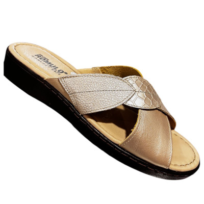 Romulo Sandalia Cuero Oro Rosa Mujer Talla 35 Ref 5959 